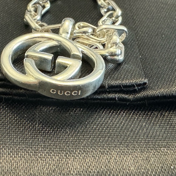 Gucci SV925 Interlocking GG Heavy Chain Pendant Necklace w/dust bag and box - Picture 7 of 8